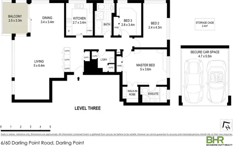 Floorplan of Homely apartment listing, 6/60 Darling Point Road, Darling Point NSW 2027