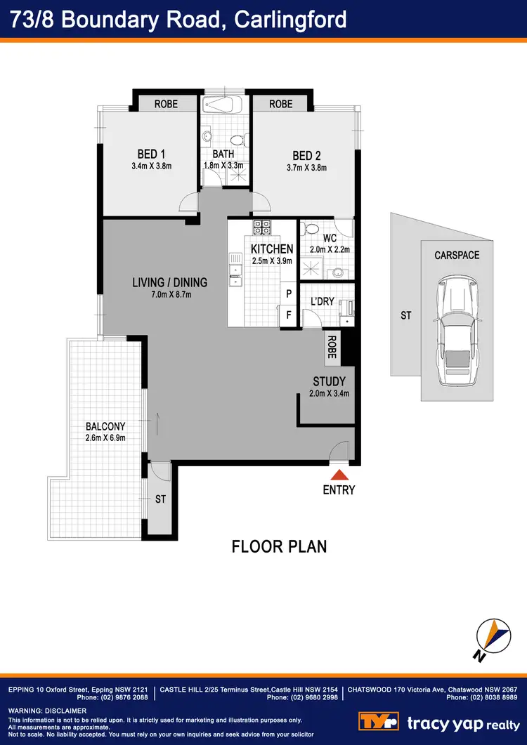 Floorplan of Homely apartment listing, 73/8-10 Boundary Street, Carlingford NSW 2118