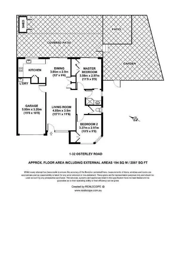 Floorplan of Homely villa listing, 1/32 Osterley Road, Carina Heights QLD 4152