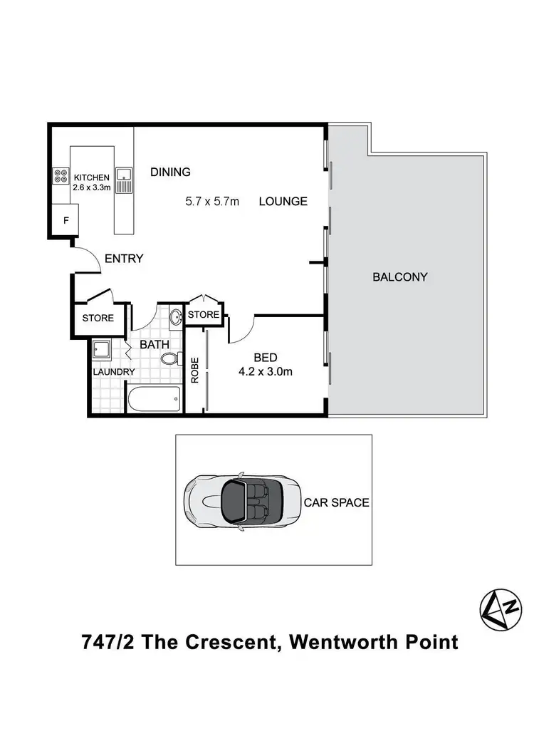 Floorplan of Homely apartment listing, 747/2 The Crescent, Wentworth Point NSW 2127