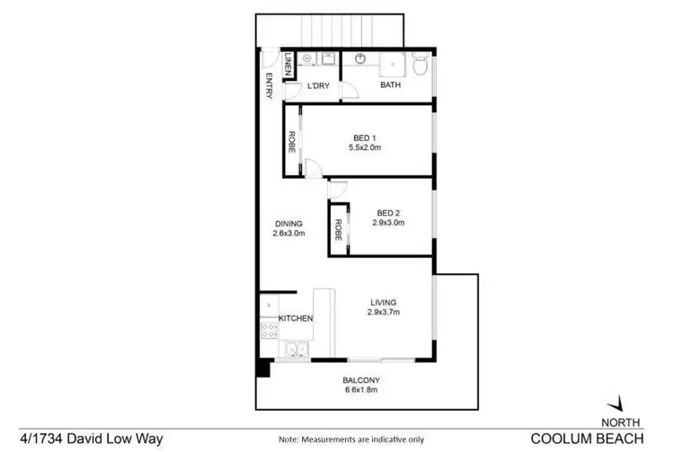 Floorplan of Homely unit listing, 4/1734 David Low Way, Coolum Beach QLD 4573