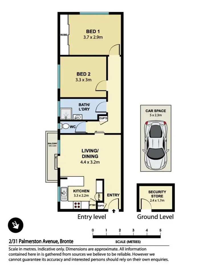 Floorplan of Homely apartment listing, Unit 2/31 Palmerston Avenue, Bronte NSW 2024