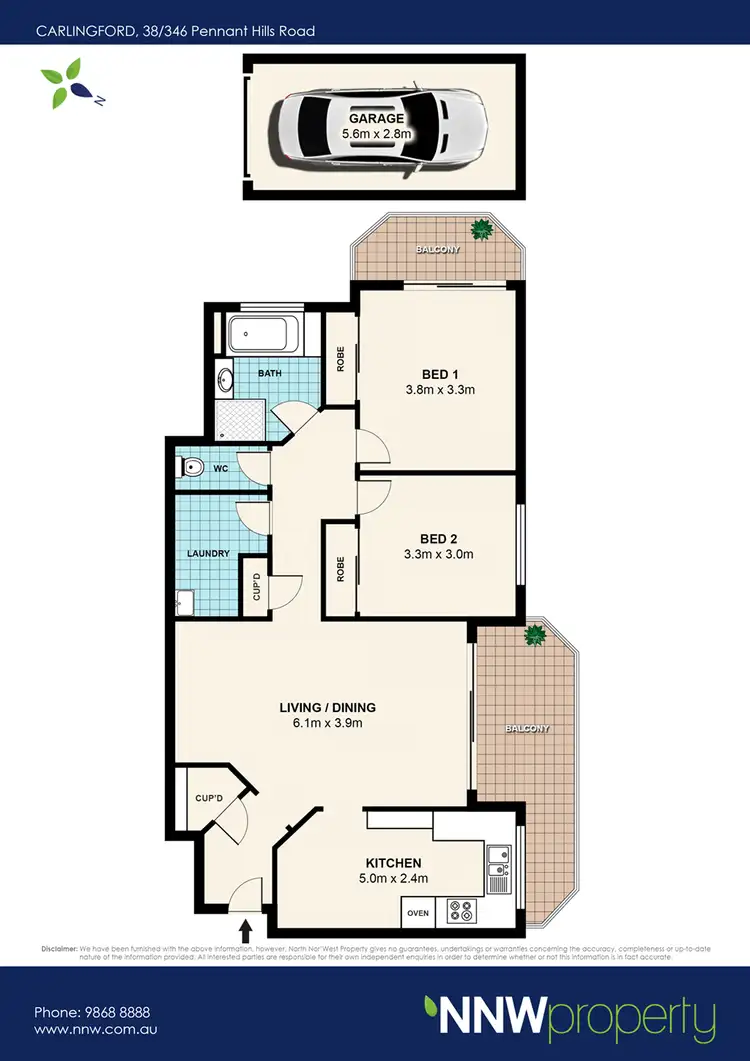 Floorplan of Homely unit listing, 38/346 Pennant Hills Road, Carlingford NSW 2118