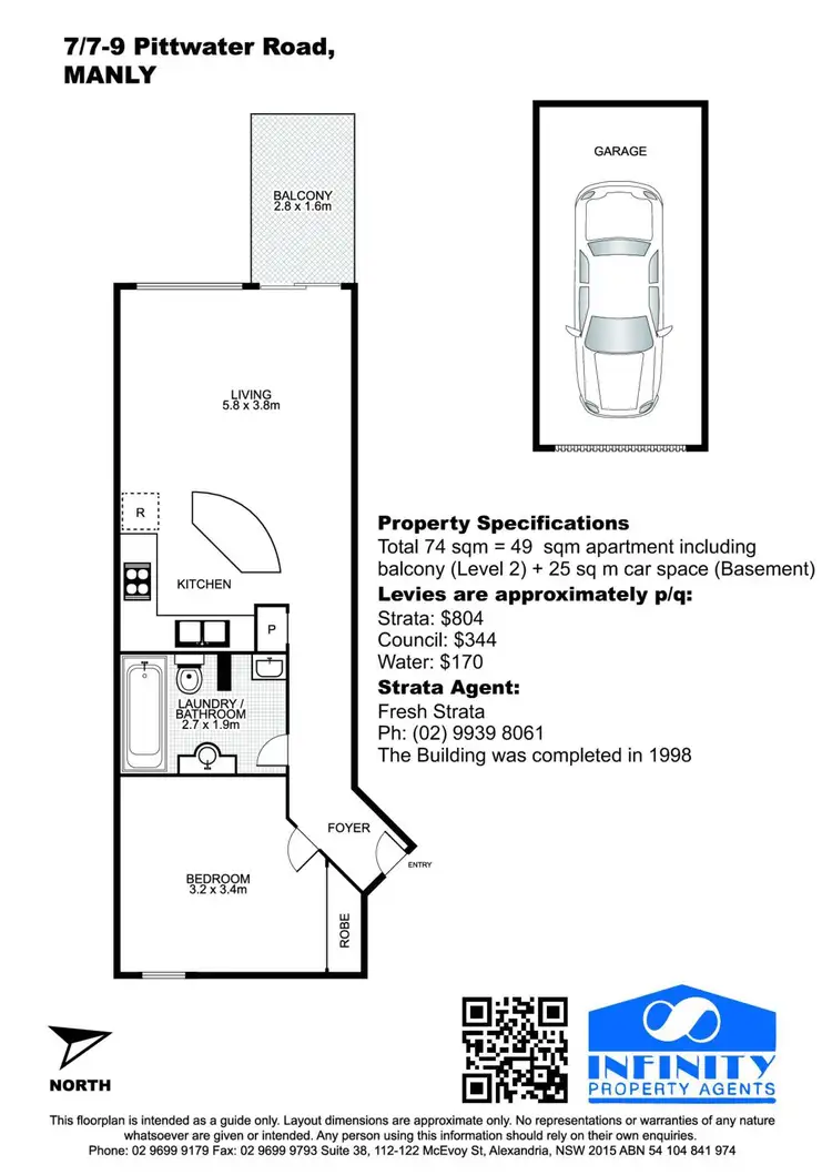 Floorplan of Homely apartment listing, 7/7-9 Pittwater Road, Manly NSW 2095