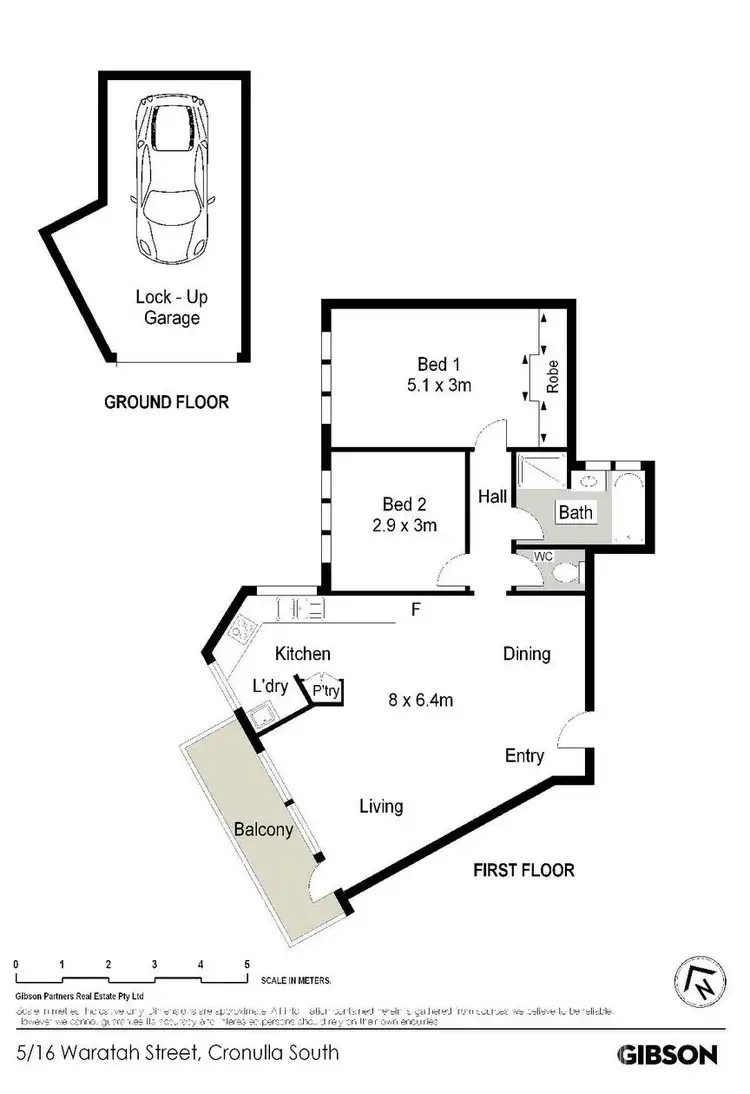 Floorplan of Homely apartment listing, 5/16 Waratah Street, Cronulla NSW 2230