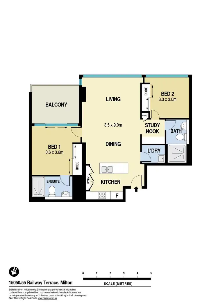 Floorplan of Homely apartment listing, 1505/55 Railway Terrace, Milton QLD 4064