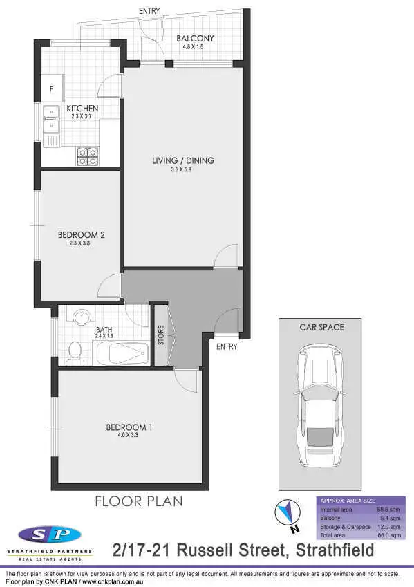 Floorplan of Homely apartment listing, 2/17 Russell Street, Strathfield NSW 2135