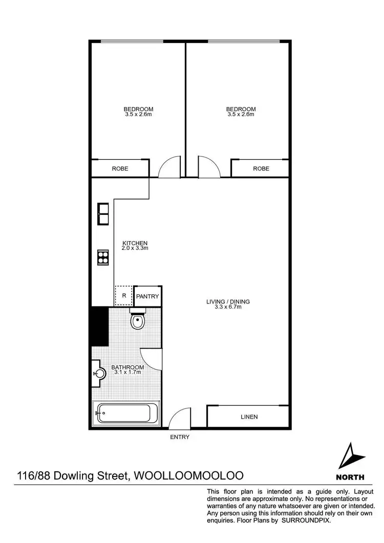 Floorplan of Homely apartment listing, 116/88 Dowling Street, Woolloomooloo NSW 2011