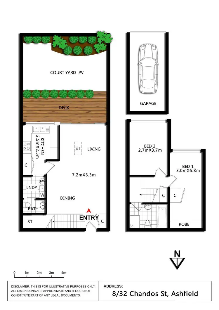 Floorplan of Homely townhouse listing, 8/32 Chandos Street, Ashfield NSW 2131