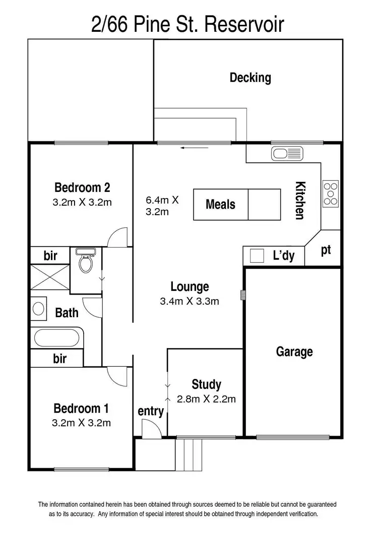 Floorplan of Homely unit listing, 2/66 Pine Street, Reservoir VIC 3073