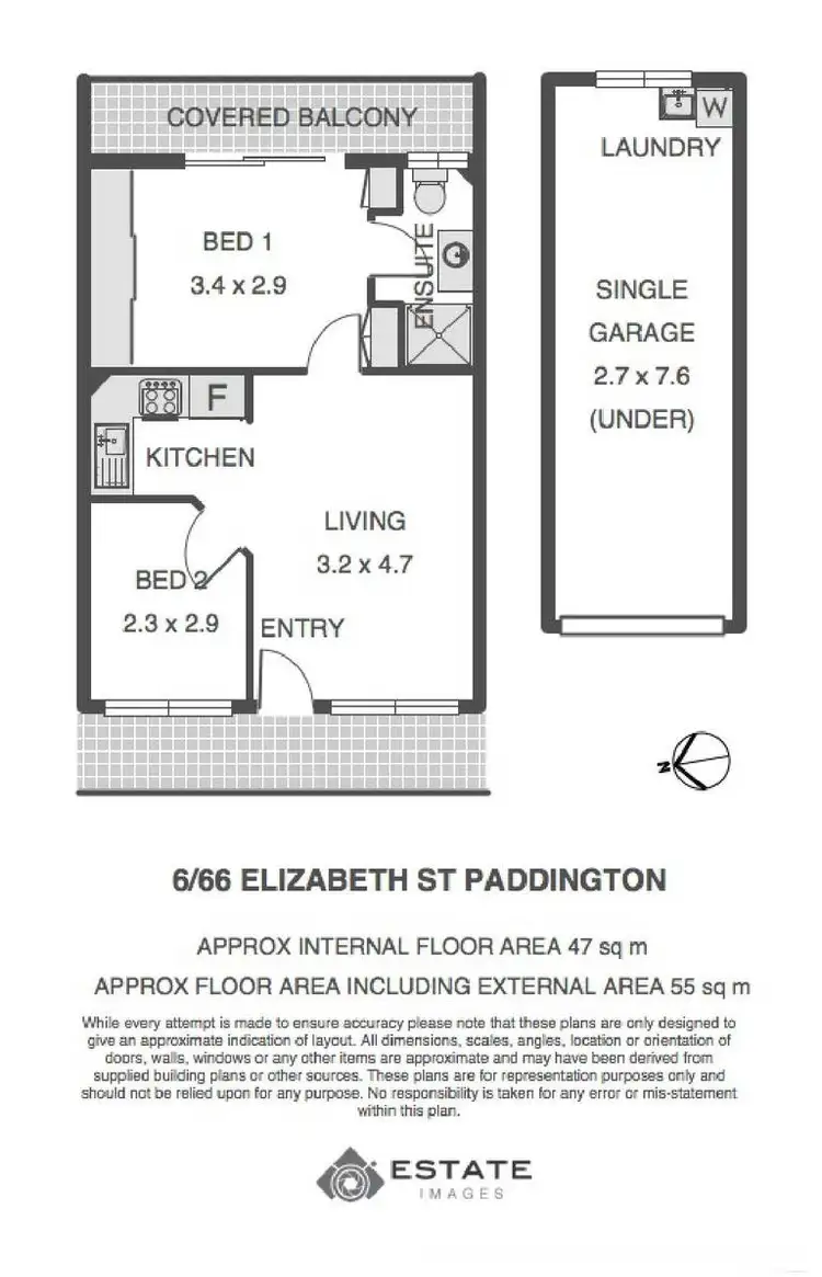 Floorplan of Homely unit listing, 6/66 Elizabeth Street, Paddington QLD 4064