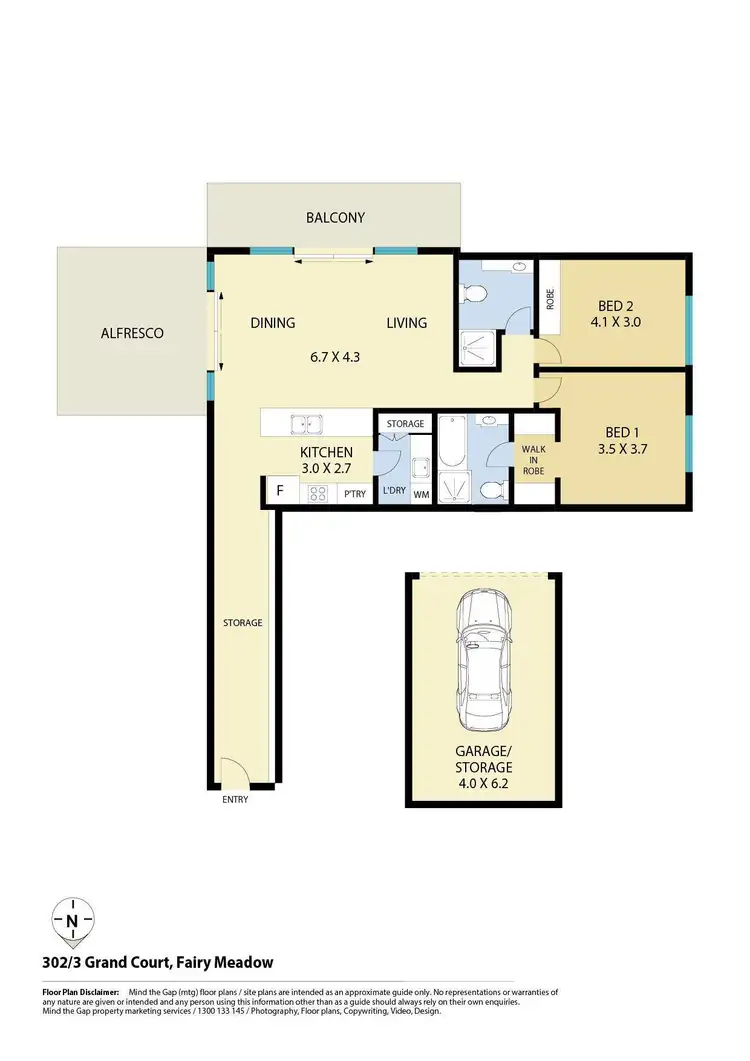 Floorplan of Homely apartment listing, 302/3 Grand Court, Fairy Meadow NSW 2519