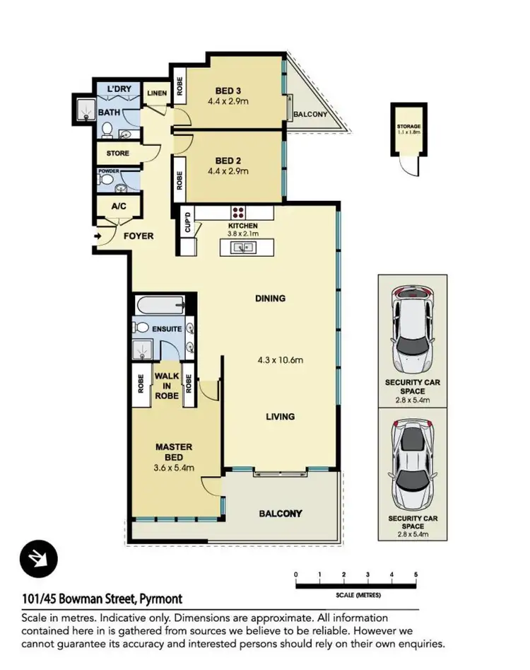 Floorplan of Homely apartment listing, 101/45 Bowman Street, Pyrmont NSW 2009