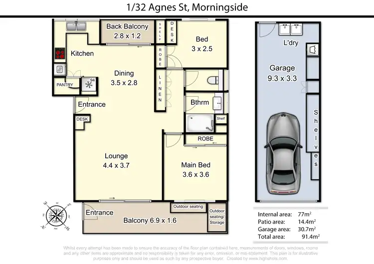 Floorplan of Homely apartment listing, 1/32 Agnes Street, Morningside QLD 4170