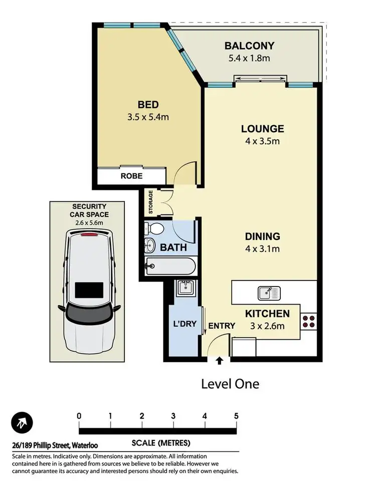 Floorplan of Homely apartment listing, 26/189 Phillip Street, Waterloo NSW 2017