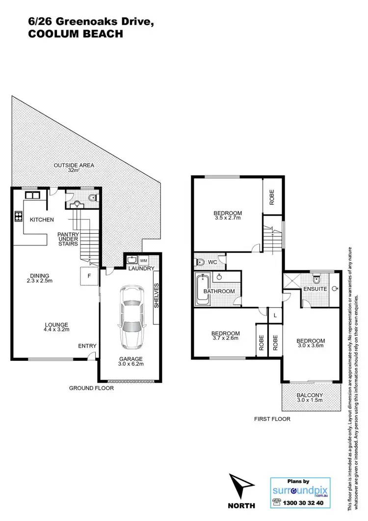 Floorplan of Homely townhouse listing, 6/26 Greenoaks Drive, Coolum Beach QLD 4573