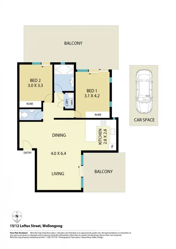 Floorplan of Homely apartment listing, 15/12 Loftus Street, Wollongong NSW 2500