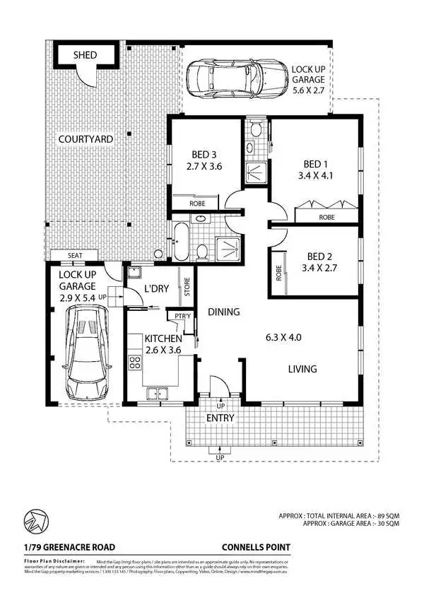 Floorplan of Homely villa listing, 1/79 Greenacre Road, Connells Point NSW 2221