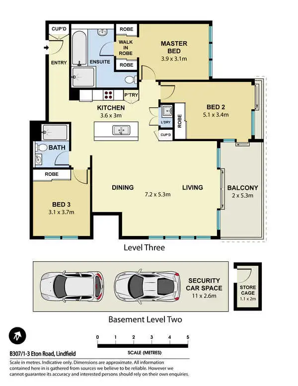 Floorplan of Homely apartment listing, Unit B307/1-3 Eton Road, Lindfield NSW 2070