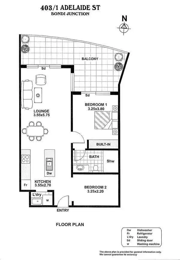 Floorplan of Homely apartment listing, 403/1 Adelaide Street, Bondi Junction NSW 2022