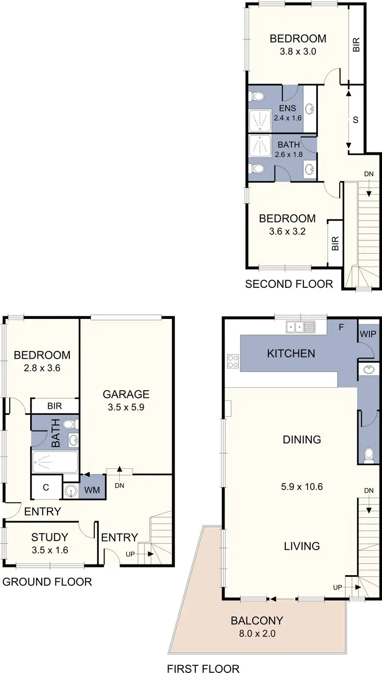 Floorplan of Homely townhouse listing, 1/6 Lytton Street, Glenroy VIC 3046