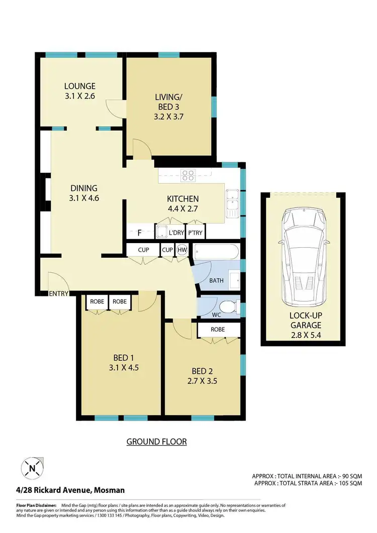Floorplan of Homely apartment listing, 4/28 Rickard Avenue, Mosman NSW 2088