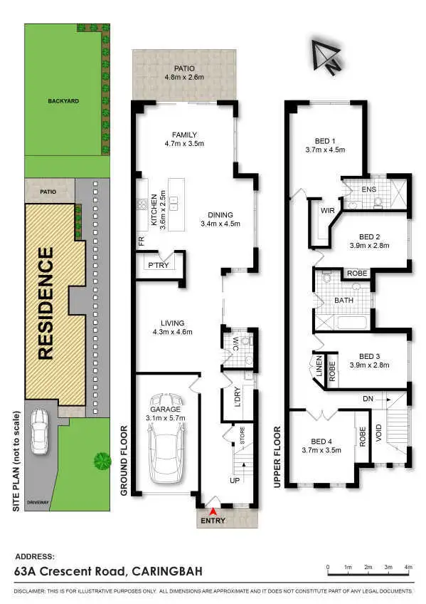 Floorplan of Homely semi-detached listing, 63a Crescent Road, Caringbah South NSW 2229
