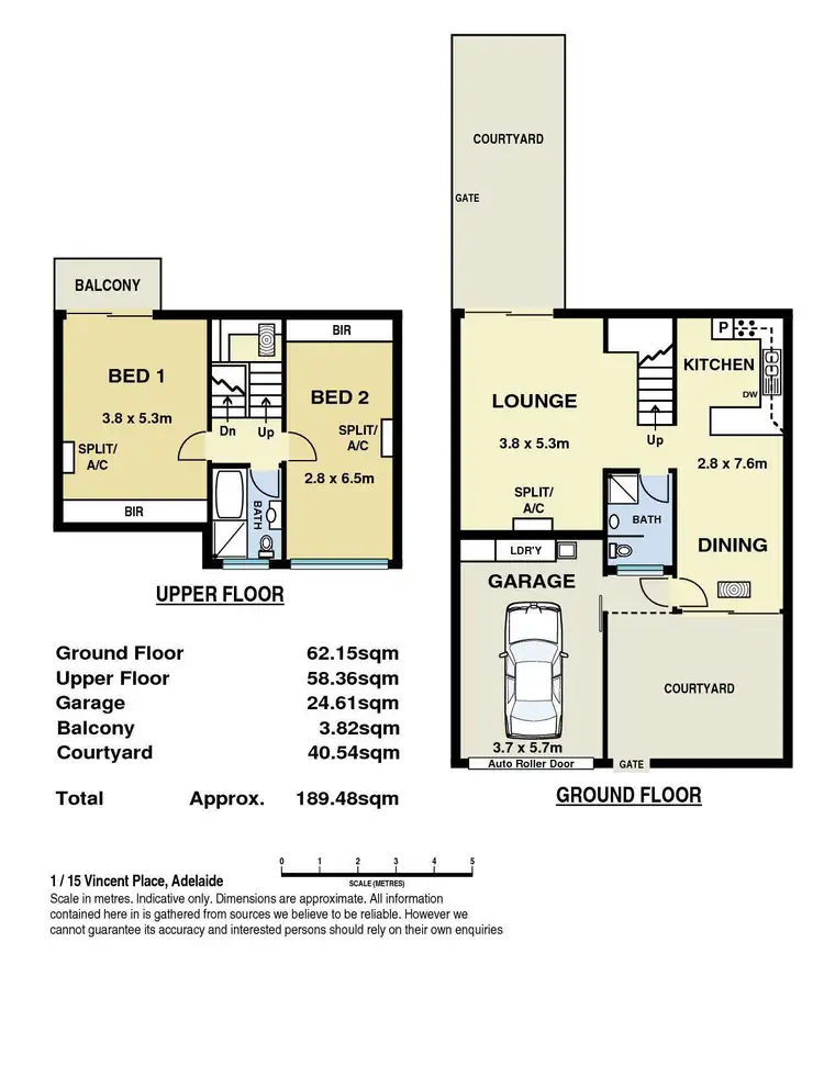 Floorplan of Homely townhouse listing, 1/15 Vincent Place, Adelaide SA 5000