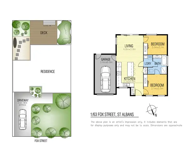 Floorplan of Homely unit listing, 1/63 Fox Street, St Albans VIC 3021