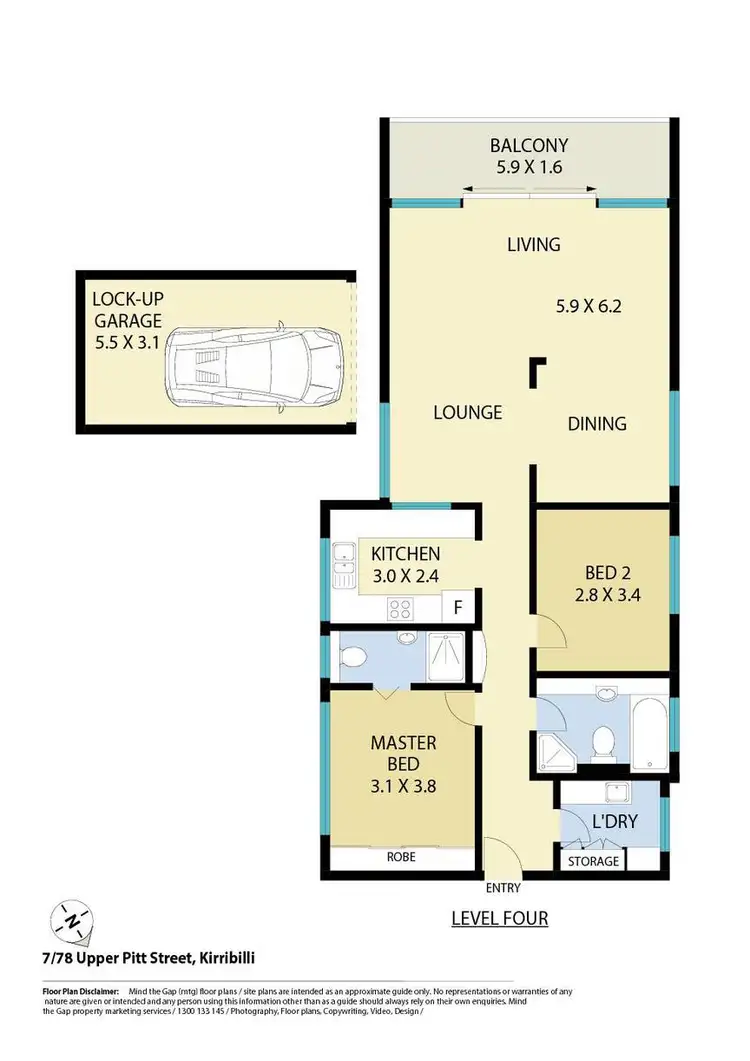 Floorplan of Homely apartment listing, Unit 7/78 Upper Pitt Street, Kirribilli NSW 2061