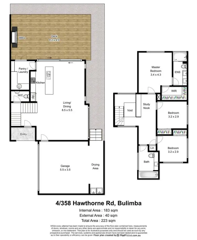Floorplan of Homely townhouse listing, 4/358 Hawthorne Road, Hawthorne QLD 4171