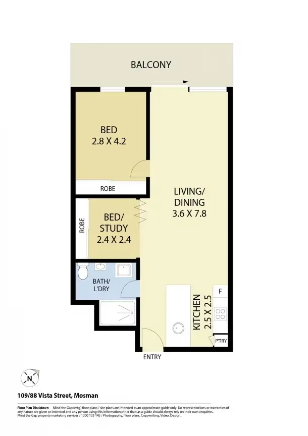 Floorplan of Homely apartment listing, 109/88 Vista Street, Mosman NSW 2088