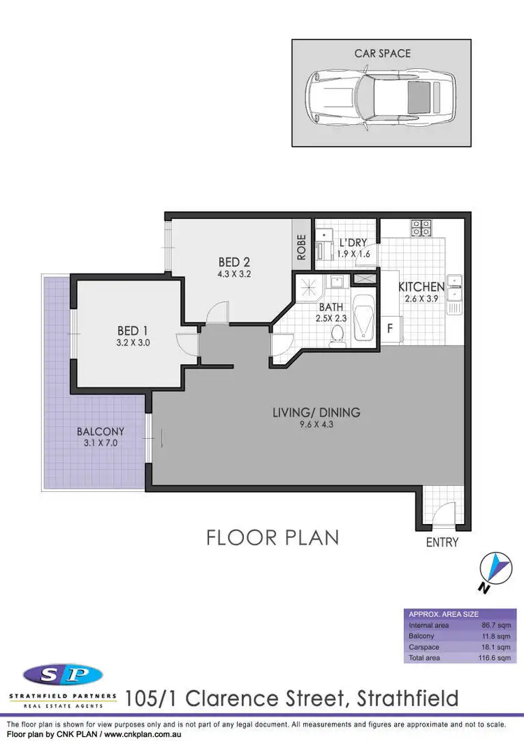 Floorplan of Homely apartment listing, 105/1-3 Clarence Street, Strathfield NSW 2135