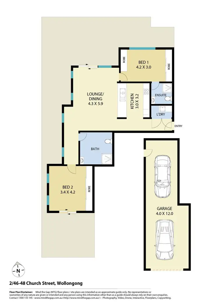 Floorplan of Homely apartment listing, 2/46-48 Church Street, Wollongong NSW 2500