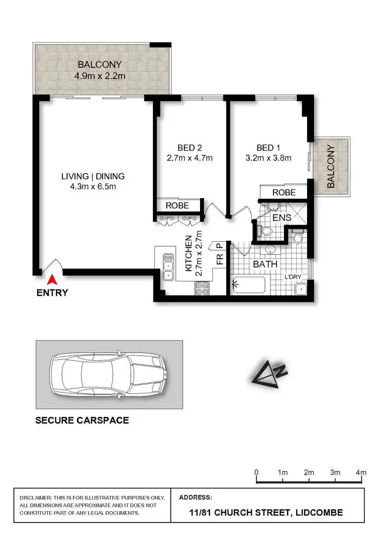 Floorplan of Homely apartment listing, 11/81 Church Street, Lidcombe NSW 2141