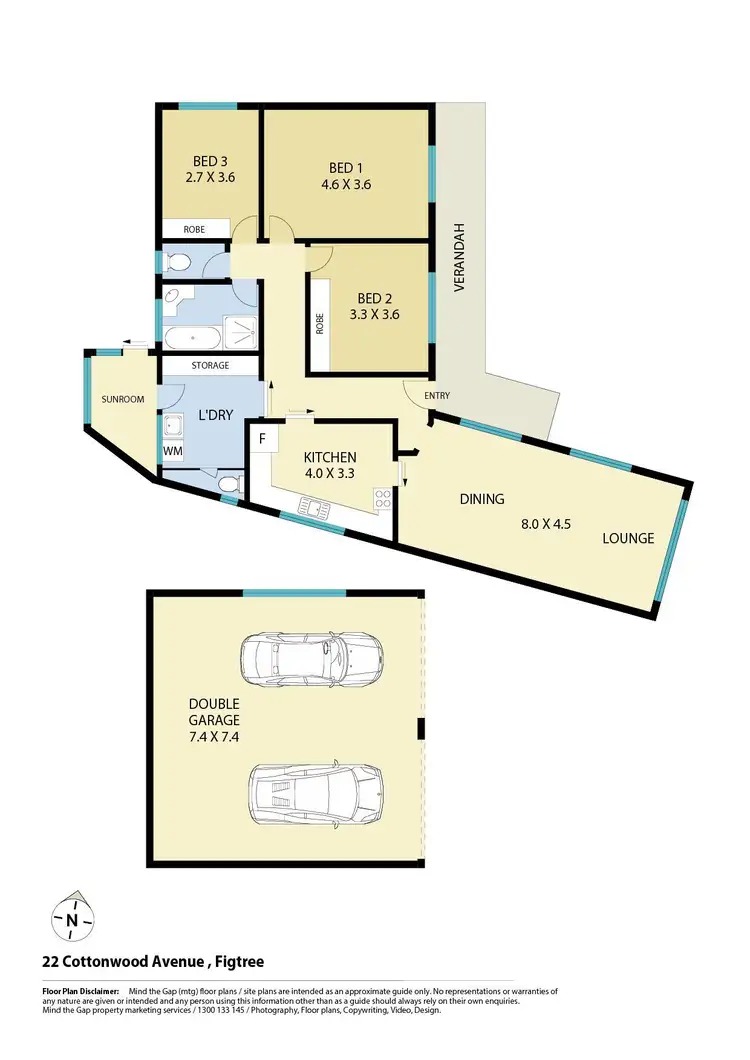 Floorplan of Homely house listing, 22 Cottonwood Crescent, Figtree NSW 2525