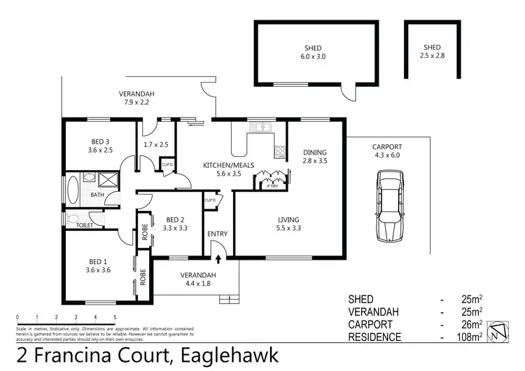 Floorplan of Homely house listing, 2 Francina Court, Eaglehawk VIC 3556