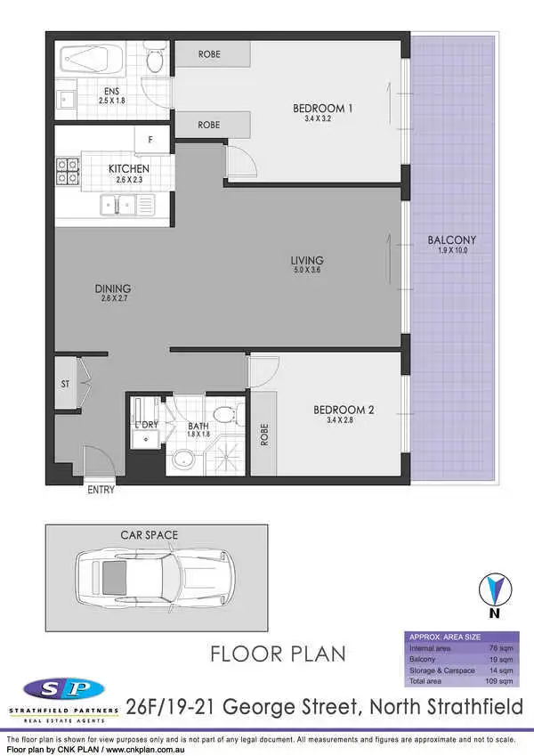 Floorplan of Homely apartment listing, 26f/19-21 George Street, North Strathfield NSW 2137