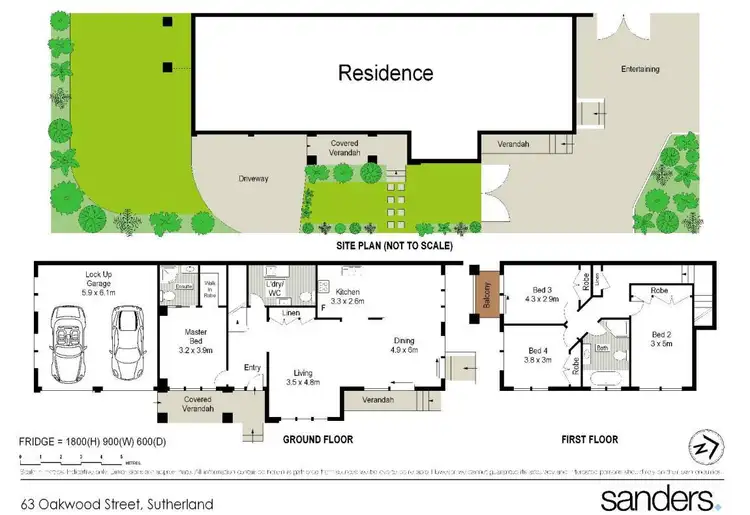 Floorplan of Homely semi-detached listing, 63 Oakwood Street, Sutherland NSW 2232