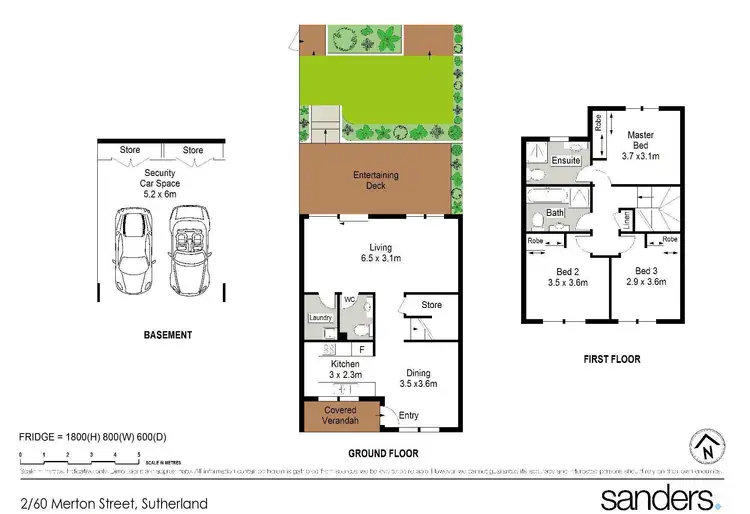 Floorplan of Homely townhouse listing, 2/60-64 Merton Street, Sutherland NSW 2232