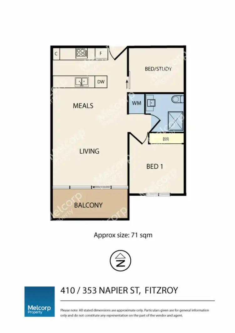 Floorplan of Homely apartment listing, 410/353 Napier Street, Fitzroy VIC 3065