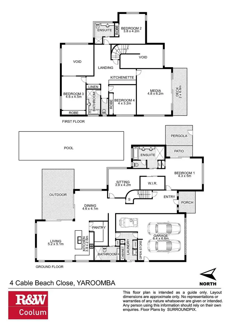 Floorplan of Homely house listing, 4 Cable Beach Close, Yaroomba QLD 4573