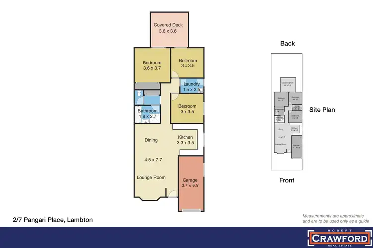 Floorplan of Homely semi-detached listing, 2/7 Pangari Place, Lambton NSW 2299