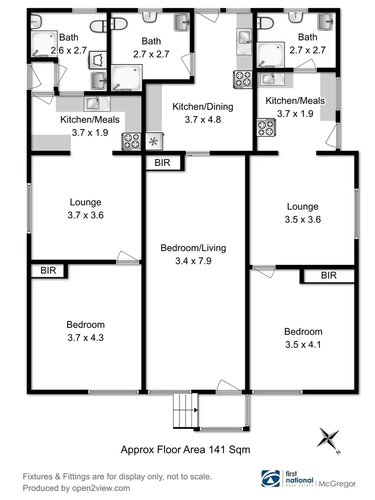 Floorplan of Homely house listing, 1, 2 & 3/64-66 Molle Street, Hobart TAS 7000