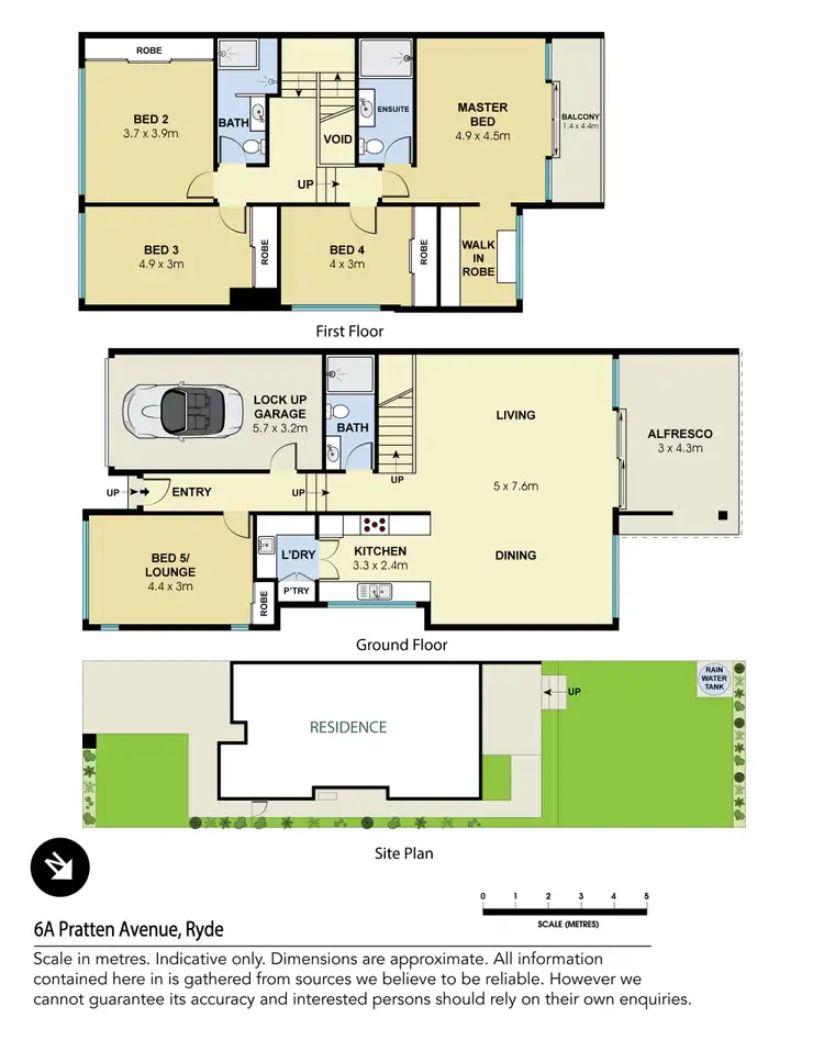 Floorplan of Homely semi-detached listing, 6A Pratten Avenue, Ryde NSW 2112