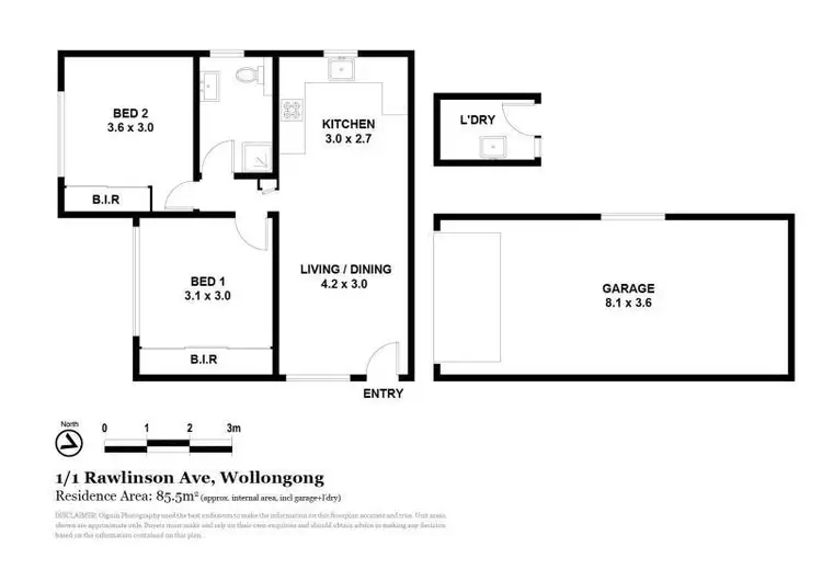 Floorplan of Homely unit listing, 1/1 Rawlinson Avenue, Wollongong NSW 2500