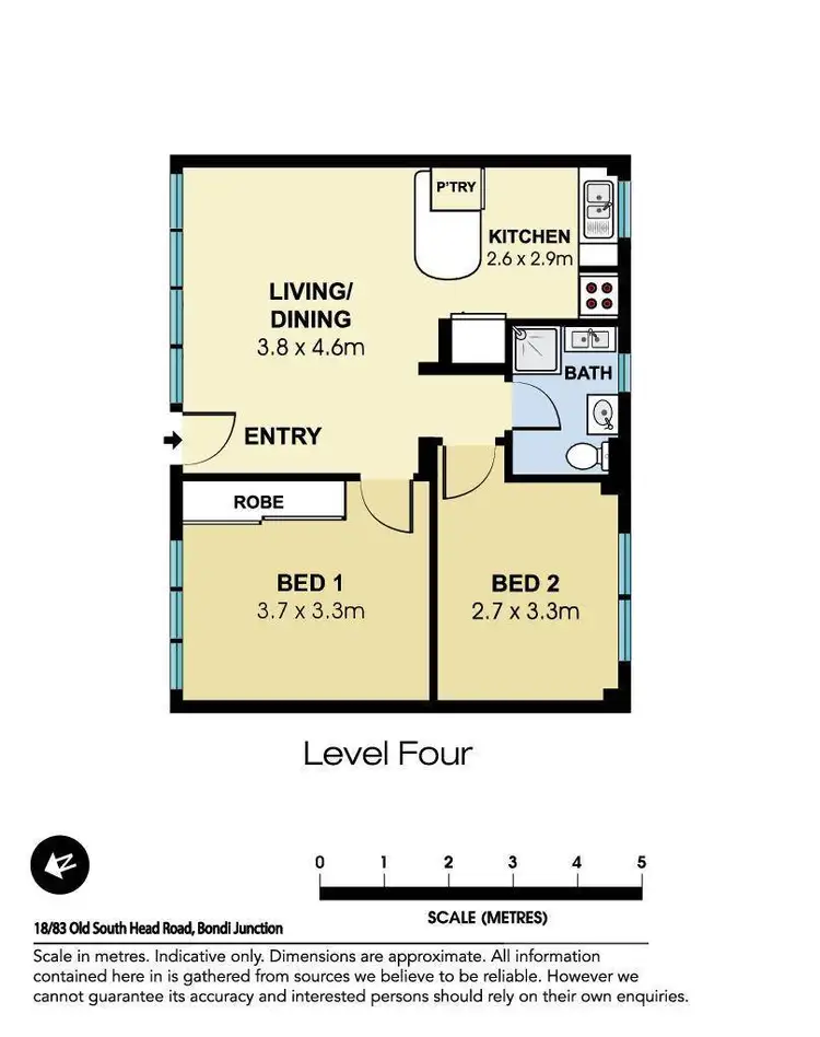 Floorplan of Homely unit listing, 18/83 Old South Head Road, Bondi Junction NSW 2022