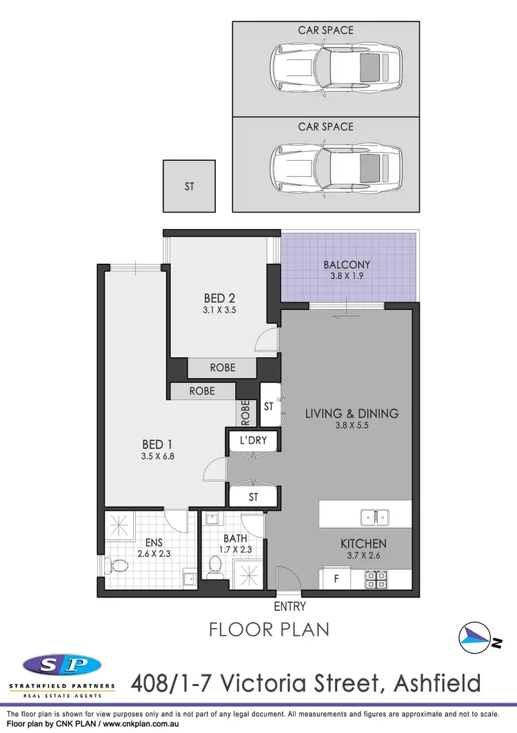 Floorplan of Homely apartment listing, 408/1-7 Victoria Street, Ashfield NSW 2131