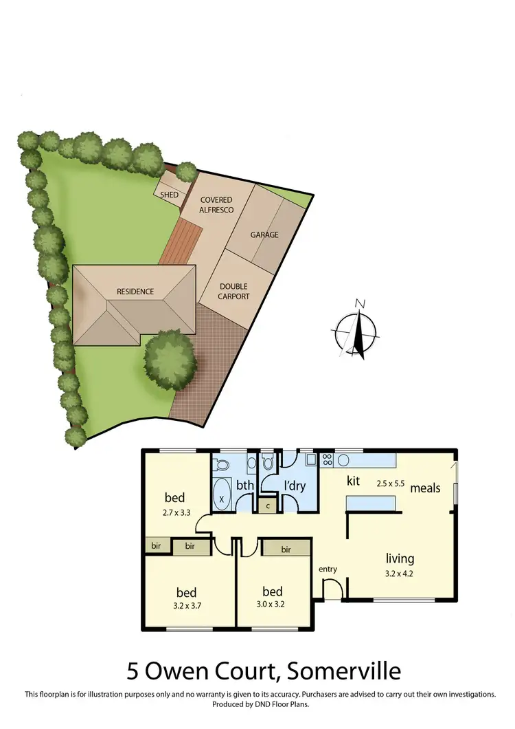 Floorplan of Homely house listing, 5 Owen Court, Somerville VIC 3912