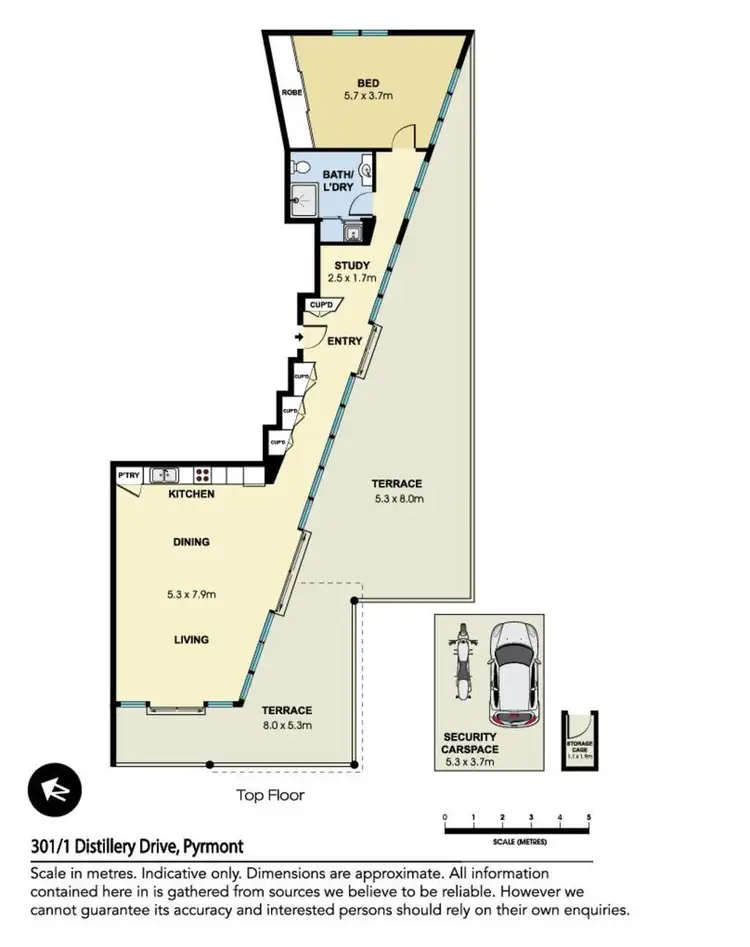 Floorplan of Homely apartment listing, 301/1 Distillery Drive, Pyrmont NSW 2009